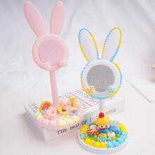 1PC Adjustable Rabbit Ear Phone Stand, Height Adjustable Desktop Phone Tablet Holder, Cute Bunny Cell Phone Mount For Desk, Stable Base, For Watching Videos Studying - Multicolor - View 5