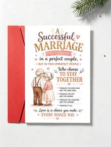 1pc Romantic Anniversary Greeting Card With Envelope, Sweet Love Message For Husband Wife Couples, For Wedding Celebration, Valentine's Day, Romantic Gift For Spouse, Blank Inside - View 2