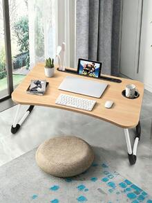 Foldable Laptop Bed Desk, Portable Lap Table With Cup Holder, Tablet Slot & Storage Drawer, Non-Slip Foldable Legs, Lightweight Space Saving, For Work, Reading & Breakfast On Bed, Sofa, Floor, Ideal For Students & Office Workers - Multicolor - View 10