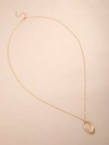 Vintage Necklace Design Water Drop Geometric U-Shaped Pendant Maillard Personalized Fashion - Gold - View 5