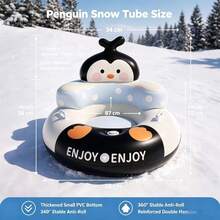 Camebust Inflatable Snow Sled Ring, 47 Inch Inflatable Snow Tube With 2 Reinforced Handles, Thickened Bottom, Suitable For Skiing, Ice Skating, Snow Sliding, Winter Sledding, Outdoor Family Games And Christmas Activities - Multicolor - View 5