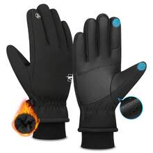 Winter Warm Touchscreen Gloves, Windproof Anti-Slip Black Gloves, Unisex, Suitable For Cold Weather Cycling, Skiing, Running, Driving - Ski Gloves - View 2