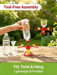 Plastic Bottle Hummingbird Feeder Adapter (Flower-Shaped Feeding Port), Garden Yard Outdoor Bird Feeder Accessory, Fits Most Standard Plastic Bottles, - Multicolor - View 5