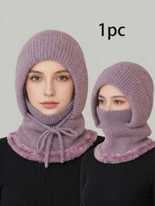Winter Warm Fleece Face Mask Hat - Elastic Drawstring Design, Lightweight & Warm, Suitable For Cycling, Skiing And Other Outdoor Sports, All-In-One Windproof Ear Protection, Essential Gear For Autumn/Winter - Multicolor - View 16