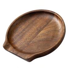 1 Acacia Wood Spoon Rest – Heat-Resistant Kitchen Utensil Holder For Stovetops; Suitable For Ladles, Spatulas, Brushes, Scrapers, And Other Cooking Tools - Brown - View 10