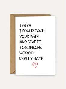 OBOVAY 1pc "I Wish I Could Take Your Pain" Funny Get Well Soon Greeting Card With Envelope - Humorous Recovery Gift For Friends, Family & Loved Ones, Perfect For Speedy Recovery, Birthdays & Holidays, Blank Inside - View 4