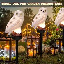 Solar Powered Owl Lawn Light Plastic Realistic Craft Outdoor Glowing Decorative Lamp Garden Landscape Light Light Control Sensor Ground Stake Light Animal Model Landscape Light Festival Atmosphere Light - Resin Owl Lawn Light - View 1