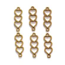 10pcs/Set Metal Asymmetrical Stripes Three-Dimensional Zinc Alloy Double Hanging Connector DIY Basic Findlings For Women For DIY Jewelry Making - Gold - View 7