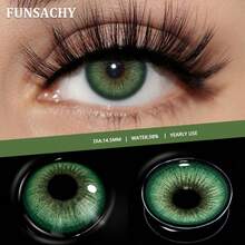 FUNSACHY 棕色 14.5mm 自然色軟式隱形眼鏡，年更換，萬聖節服裝化妝配件 - FSC-ALPS-綠色 - 查看 5