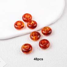 48Pcs 14mm Acrylic Imitation Jade Cloud Two-Tone Abacus Beads, Large Hole Loose Beads For DIY Handmade Bracelet Jewelry Making Accessories - 14mm Imitation Jade Large Hole Bead - View 13