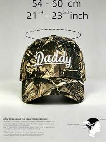 1pc Gothic Men Camo Hat 'Daddy' Embroidered Hats For Men Adjustable Baseball Cap Perfect For Hiking, Mountain Climbing, Traveling, And Sun Protection - Camouflage - View 10