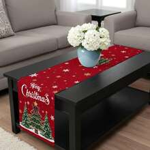 Christmas Snowflake Xmas Tree Star Table Runner Party Decor Reusable Winter Xmas Kitchen Dining Table Runner Christmas Decorations - Multicolor - View 7