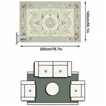 1 Buah Karpet Area Motif Bunga Biru Hijau Bahan Kasmir Imitasi, Dapat Dicuci dengan Mesin, Gaya Timur Tengah Persia, Gaya Istana Klasik Eropa, Persegi Panjang Lembut, Dekorasi Rumah Ruang Tamu dan Kamar Tidur, Dapat Digunakan Sepanjang Musim, Dekorasi Rumah yang Estetis - MultiWarna - View 16