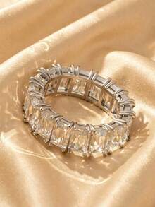 SWAROVSKI 5572695 Pave Crystal Bracelet, Curved Wave Open Bangle, Birthday Gift For Girlfriend - Silver - View 1