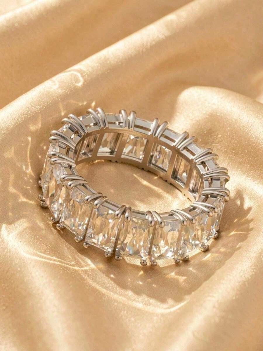 SWAROVSKI 5572695 Pave Crystal Bracelet, Curved Wave Open Bangle, Birthday Gift For Girlfriend - Silver - View 1