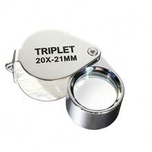 10-30X Pocket Loupe Magnifier Jewelry Magnifying Glass Foldable Diamond Lupa Triplet Jewelers Eye Glass Tool Reading Magnifier - A - View 7