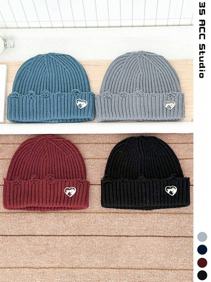 1pc Sweet & Cute Bow Knitted Beanie Hat For Women, Autumn/Winter New Style, Face-Slimming, Warm, Oversized Slouchy Furry Knit Cap - Multicolor - View 1