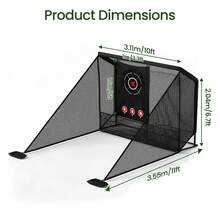 Golf Hitting Net | 10x7FT | Golf Hitting Net Systems Ball Netting with Target Mat | for Outdoor Indoor Driving Chipping Training Swing - Schwarz - Übersicht 3