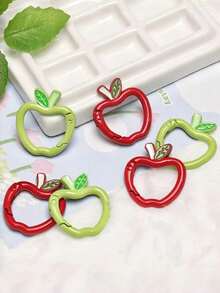 16pcs Cute Apple Colorful Alloy Spring Carabiner Clips, Key Ring Clasp, Keychain Jewelry Connector, Wallet Bag Pendant Decoration Buckle - Multicolor - View 3