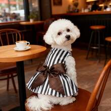 1pc Cute Pet Cat Dog Dress, One-Piece Outfit, Polka Dot & Ditsy Floral, Multicolor Random Style, Pet Clothing - Multicolor - View 8