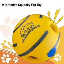 1pc Rolling Squeaky Dog Chew Toy Ball, Shaking Sound Effect, Suitable For Most Dog Sizes - Multicolor - View 5