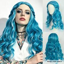 Multicolor Long Curly Wavy Synthetic Wigs For Women - Heat Resistant Cosplay Party Daily Hairpieces For Halloween Dress‑Up - Multicolor - View 16