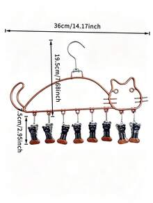 1 buah Rak Jemuran Pakaian Hewan Peliharaan Berbentuk Kucing dengan Klip - Rak Penyimpanan Gantung Multi-Klip, Cocok untuk Pakaian Anjing dan Kucing Kecil, Sweater, Gaun, Syal, Pita, Pajangan Toko Hewan Peliharaan dan Perlengkapan Perawatan di Rumah, Aksesoris Anjing, Perlengkapan Kucing - MultiWarna - View 4