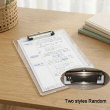 1 Set A4/A5 Transparent Clipboard Folder With Metal Clip, Gold And Silver Options, Suitable For Nurses, Students, Office And Restaurant Use, Applicable For Notes, Forms, Documents And Drawing - Multiple Styles - View 5