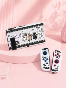 Xingji, 1pc Cartoon Cat Graffiti Pattern Game Console Protective Case, Suitable For Switch2 (2025)/Switch OLED/Switch Console, Made Of Soft TPU Material Soft Shell/Hard Shell, Universal Storage Bag, No Disassembly Required, Anti-Drop Anti-Dust, Ideal Gift Compatible With Switch Gamers - View 4