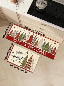 1/2 miếng thảm trang trí bếp Giáng Sinh, họa tiết cây thông Noel, thảm và miếng lót bếp mùa đông, chống trượt, có thể giặt, thấm hút, phụ kiện trang trí bếp, quà tặng lễ Giáng Sinh! - Nhiều màu - Xem 14