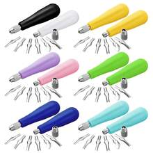 7 Pack,Multicolor, Linoleum Cutter Kit Carving Tools Assortment,For Block Printing And Stamping Projects, Blades With Replacement Tips, Carving Tool Set For Crafters - Multicolor - View 3
