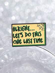 1 Pc Alright Let's Do This One Last Time Enamel Pin, Spider Web Retro Sign Brooch, Halloween Theme Badge For Backpack Jacket - Multicolor - View 5