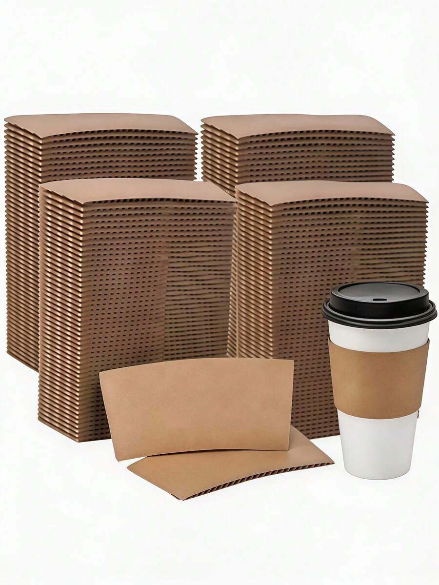 10/50/100pcs Thick Paper Coffee Cups With Leak-Proof Lids And Kraft Paper Heat Sleeves, Heat-Resistant For Hot And Cold Drinks, Suitable For Coffee Shops, Offices, Homes And Commercial Use