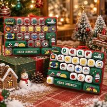 26-Key Christmas Element Happy New Year Gift, 26-Keycap Keychain Christmas Keyboard, Keychain, Stress Relief Keychain, Clicker, Button Bag, Christmas Charm, Mini Keyboard Fidget Christmas Sensory Stress Relief Backpack Pendant - Multicolor - View 5