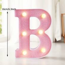 1pc 16cm Pink Luminous Letter Light, Home Decoration LED Letter Light, Indoor Room Wedding Proposal Birthday Party Decoration Letter Light Board - Pink Small Letters - View 34