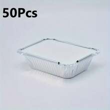 Disposable Aluminum Foil Baking Pan Set, 230ml With Lid, Perfect For Cooking, Baking, Catering, Food Preparation, Takeout And Freezing - View 13