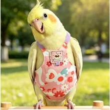 3pcs/Set Bird Diaper Flight Suit Outfit (140cm Release Rope, Washable Bird Diaper, 10pcs Replaceable Diaper Pads) 2 Colors Available (S Size Fits Tiger Parakeet, M Size Fits Large Head Tiger Parakeet/Peony Parakeet, L Size Fits Sun Conure/Cockatiel/Monk Parakeet) Adjustable Hook And Loop Breathable Flight Suit For Parrot Accessories/Bird Stuff/Bird Diaper - 3-pack - View 3