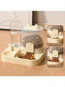 Juego de comida y agua para gatos 2 en 1, separación de seco y húmedo, material de plástico duradero. Estación de alimentación y agua para mascotas fácil de limpiar. Adecuado para hidratación diaria y alimentación saludable, diseñado para gatitos de menos de 2.5kg, 1 set - Talla única - Ver 6