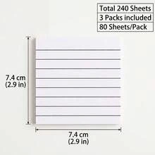 240pcs Self-Adhesive Portable Note Markers: Lined Learning Memo Pads, Suitable For Planning, Home And Office Use - one-size - View 2