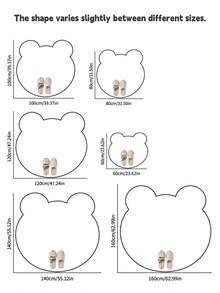 1pc White Cute Bear Shaped Plush Rug, Animal Shaped Irregular Rug, Bedroom Plush Rug, Thick Soft Fluffy Solid Color, Hand-Cut With 1-5cm Error, Soft Thick Rug, Dorm Rug, Bedside Rug, Rug, Mat, Home Decor, Area Rug, Home Decor, Area Rug, Bedroom Rug, Washable Rug - White - View 3