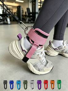 1 Pair Unisex Cable Training Ankle Straps, Adjustable Gym Cable Ankle Straps For Glute Kickbacks, Hip Training, Leg Extensions, Leg Curls, Hip Machine Training, Cable Machine Ankle Accessories - Multicolor - View 1