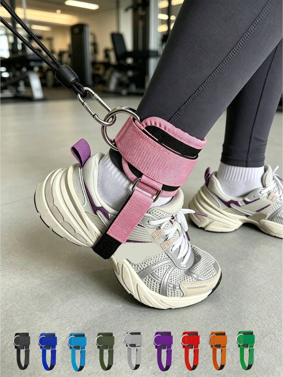 1 Pair Unisex Cable Training Ankle Straps, Adjustable Gym Cable Ankle Straps For Glute Kickbacks, Hip Training, Leg Extensions, Leg Curls, Hip Machine Training, Cable Machine Ankle Accessories - Multicolor - View 1