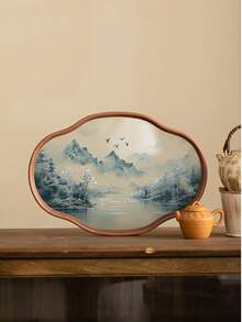 1PC New Style Dry Tea Tray Landscape Bamboo & Glass Tea Tray Home Tea Set Tea Tray High-End Tea Cup Holder Tea Tray Tea Set Tableware Storage Tray Multi-Function Storage Tray - Multicolor - View 7