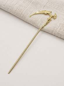 1pc Witch Reaper Skeleton Hair Stick, Vintage Viking Hair Pin, Nordic Gothic Headpiece, Bohemian Norwegian Style Hair Accessory - Multicolor - View 8