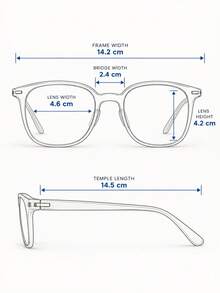 1pc Men's Square Round Small Frame Glasses - Multicolor - View 4