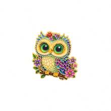Kawaii Owl With Flowers Enamel Pins , Multicolor Cartoon Bird Brooch, Cute Lapel Pin For Backpack Jacket Hat, Lovely Animal For Man Women Friends - Multicolor - View 18