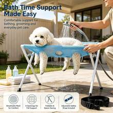 Foldable Pet Bathing Station, Hollow Quick-Dry Mesh Cat Bathing Table, Stable Support Frame, Restrains Pets During Bathing, Reduces Cat Struggling And Movement, Lowers Scratching Risk. Lightweight And Foldable, Convenient Storage Without Taking Up Space, Hollow Holes For Fast Water Drainage, Easy Cleaning And Maintenance. Suitable For Home Cat And Dog Bathing, Drying, Grooming, And Hair Trimming, A Great Home Pet Care Product To Help Easily Complete Pet Cleaning And Grooming Tasks. - one-size - View 3