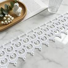 Retro Embroidered Lace Ribbon Tassel Lace Trim, 3.35 Inches Wide. Lace Decorative Technique. Suitable For DIY Embroidered Bed Skirts, Wedding Party Decorations, Jumpsuits, And Craft Decorations | Embossed Design | Decorative Item - Multicolor - View 8