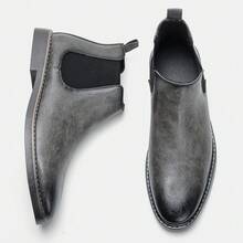 Men's Casual Chelsea Boots, Business Commute Shoes - Dark Grey - View 5
