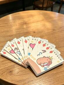 10pcs Capybara Spiral Notebooks, Capybara Office Supplies, Soft Leather, Cartoon Pattern Design, Animal Theme Style, Suitable For Cartoon Theme Diaries, Suitable For Students And Office Use, Work, School, Writing, School Supplies, Back To School Season - Multicolor - View 2